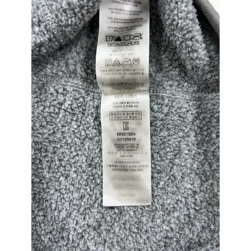 Patagonia Women's Med Better Sweater 1/4 Zip Pullover Big Sky Montana Gray 25618 - Picture 10 of 11